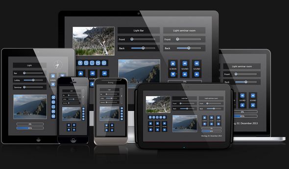 Web access to KNX and media control via smartphone or tablet